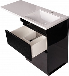 Style Line Мебель для ванной Даймонд 120 R Glass Люкс Plus черная – фотография-8